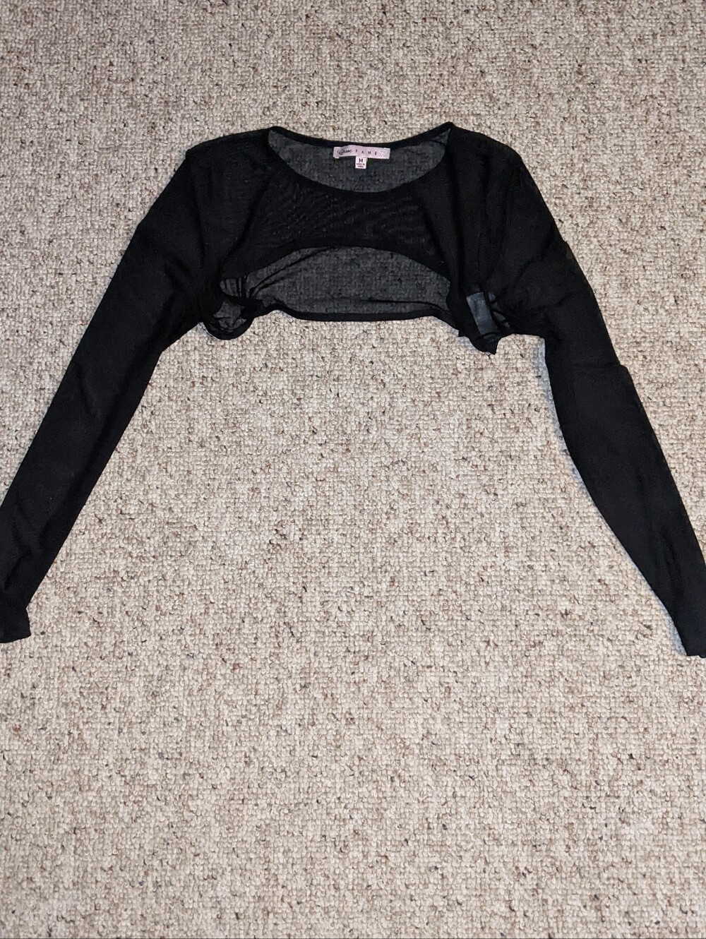 Black Mesh Shrug Top
